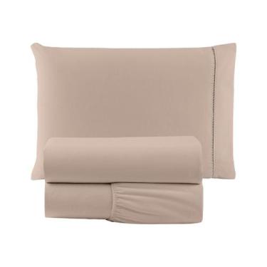 Imagem de Lençol Solteiro 3 Peças 400 Fios Cama Box Ponto Palito - COTRIM CONFEC