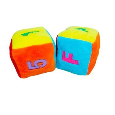 Imagem de Dado Pelúcia Kit Letras E Números 2 Unidades Infantil Bebês - Evolutio