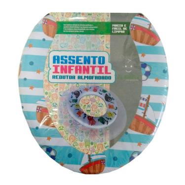 Imagem de Assento Sanitário Infantil Decorado Marinheiro Espuma Redutor para Vaso Sanitário Oval