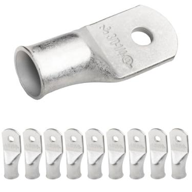 Imagem de Selterm 3/0 AWG 1/4" (10 peças) UL Marine Grade Wire Lugs, extremidade do cabo de bateria, ilhós de cobre estanhado, conectores de terminal de anel tubular [B84]