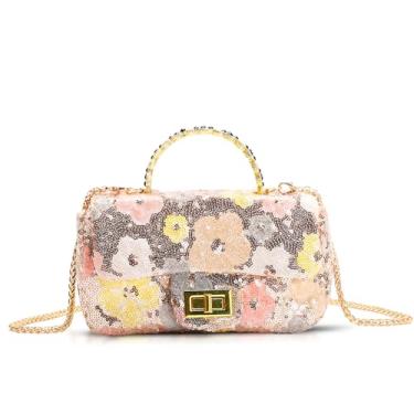 Imagem de QTKJ Bolsa tiracolo feminina com lantejoulas, bolsa de mão para casamento, formatura, festas, Multicor, One Size