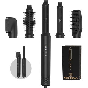 Imagem de Conjunto de estilistas de cabelo de escova de ar quente de 5 em 1, 1200W, 3 configurações de temperatura, escova de secador de cabelo iônico para estilo