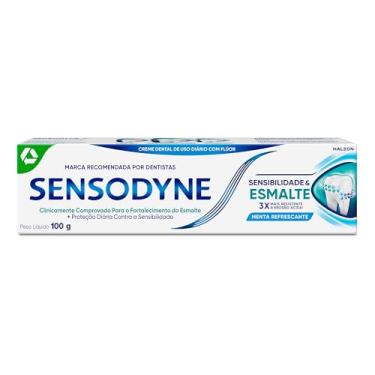 Imagem de Sensodyne Creme Dental para Sensibilidade e Esmalte com Flúor, Sabor Menta Refrescante, 100g