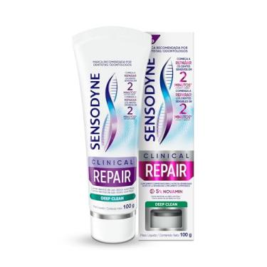 Imagem de Sensodyne Creme Dental para Sensibilidade Clinical Repair Deep Clean com Flúor, Reparação dos Dentes Sensíveis, 100g