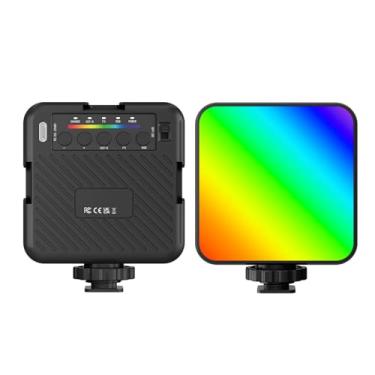 Imagem de Luzes de vídeo RGB, luz de câmera LED regulável 3000k-6500k, luz colorida portátil para fotografia com 3 frias e orifício de parafuso de 0,6 cm, CRI 95+, 1500 mAh recarregável, efeitos FX