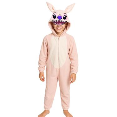 Imagem de Pijama Macacão Infantil Ange Fleece Fantasia Soft Camurça