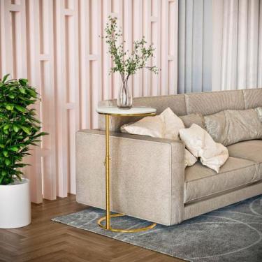 Imagem de Mesa De Centro De Sala Mesinha Dourada Altura Regulável - Casa Roma, O