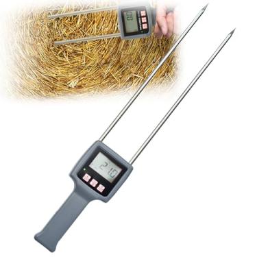Imagem de Medidor de umidade de alcaçuz portátil, sonda de aço inoxidável, medidor de umidade de fibra, medição precisa de umidade do feno, adequado para fibra de madeira, grãos, feno, palha, farelo