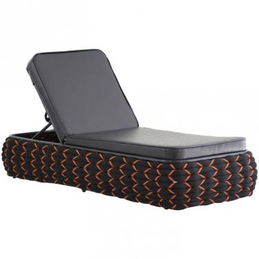 Imagem de Espreguiçadeira Monique Tricô Náutico em Alumínio para Piscina e Jardim Trama