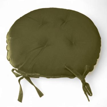 Imagem de Assento Para Cadeira Almofada Futon 40x40 Redondo Bege Escuro