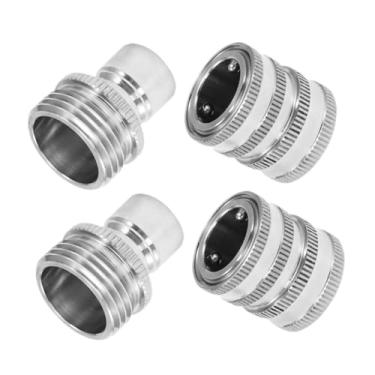 Imagem de Ｂｅｓｇａ 4 peças de mangueira de jardim conexão rápida conexão de mangueira de água 3/4 polegadas substituição fácil instalação acessórios conector de, aÇo InoxidÁvel