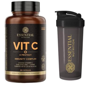 Imagem de Vit C 4 Protect - Vitamina C - com Lisina e Zinco Quelado - 180 Cáps entéricas - Essential Nutrition + Coqueteleira