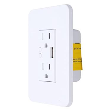 Imagem de Plugue de Saída de Parede Inteligente, Controle Voz, Indicação Clara, Configuração Contagem Regressiva, Vários Controles Porta, Soquete Smart Wifi para Casa, Com Porta USB, AC110-125V, 2,4GHz