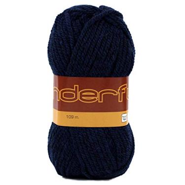 Imagem de Wonderful Pacote com 4 (meadas) fio penteado lã 50% acrílico 50% cada novelo 3 oz (85 g) 119 jardas (109 m) (azul marinho)