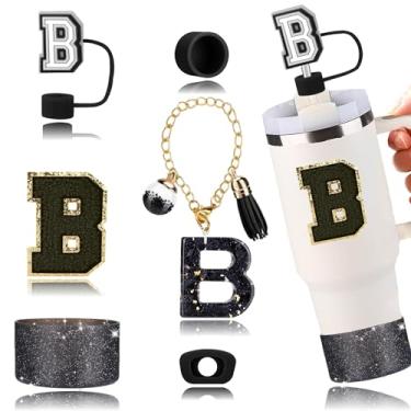 Imagem de Conjunto de acessórios para copos Stanley, incluindo 2 peças de capa de canudo de 1 cm, 1 conjunto de 3 tampas de silicone à prova de derramamento, 1 pingente de alça de flor fofo, 1 bota de silicone