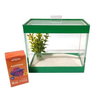 Imagem de Kit Meu Primero Betta Mini Aquário Completo Brinde Ração - Fdm Aquário