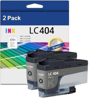 Imagem de LC404 BK LC404 Cartuchos de tinta para impressora Brother forbrother lc404 LC404 lc404 preto compatível com Brother MFC-J1205W, MFC-J1205W XL, MFC-J1215W impressora (2 preta)