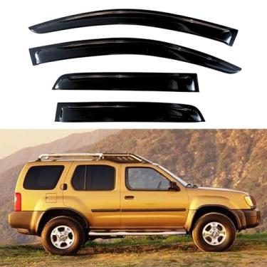 Imagem de KPY Viseira de janela compatível com carros, protetores de chuva defletor de janela lateral estilo tape-on, 2015 2016 2017 2018 2019 2020 2021 (para Xterra 2000-2004)