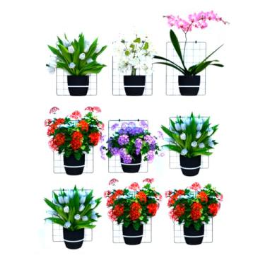 Imagem de Jardim Vertical com Telas em Aço Aramado 30x40cm para Horta Suspensa Expositor de Vasos Plantas Orquídeas Parede Verde (9)