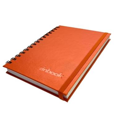 Imagem de Sketchbook Caderno De Desenho A5 150g/m² zinbook Colors Capa Dura Folha Branca Sem Pauta Wire-o (Laranja)
