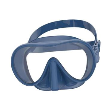 Imagem de menolana Máscara de mergulho com snorkel, óculos antiembaçantes, profissional, à prova d'água, confortável, com proteção nasal para esportes aquáticos e, Azul Profundo