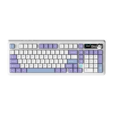 Imagem de DAIDAI Teclado Mecânico Para Jogos Ak980 Com Tela De 1,14" E Botões, Bateria 8000 Mah, Bt/2.4G/Usb-C, Rgb Voltado O Sul, Hot-Swap, Placa Posição Fr4, Acolchoamento 5 Camadas