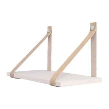 Imagem de Prateleira Decorativa 60x20 Alça De Couro Livros E Objetos - DiCarlo, 