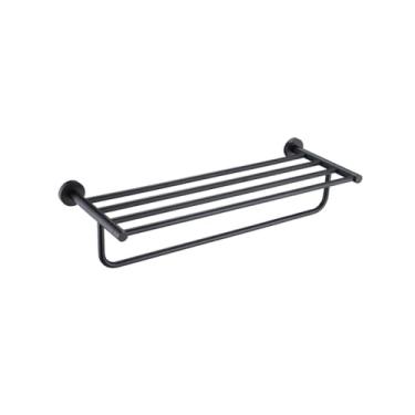 Imagem de Conjunto de acessórios para banheiro preto fosco - Toalheiro, saboneteira e suporte para papel higiênico | Kit com 5 peças, toalheiro