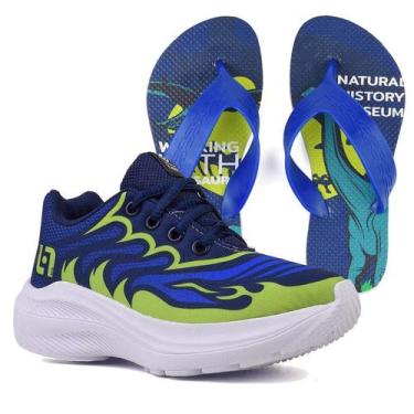 Imagem de Tenis Infantil Meninos Casual Escolar Leve + Chinelo LIGHT - CALCADOS 