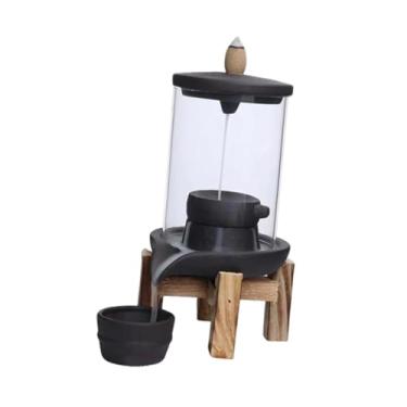 Imagem de WeiLaiKeQi Queimador de incenso de cerâmica com refluxo, suporte para cones de incenso, meditação, cascata exclusiva para estúdio, spa, quarto, decoração de