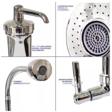 Imagem de Torneira Gourmet de Cozinha de Parede com Filtro Cromada C34 CasaGrand