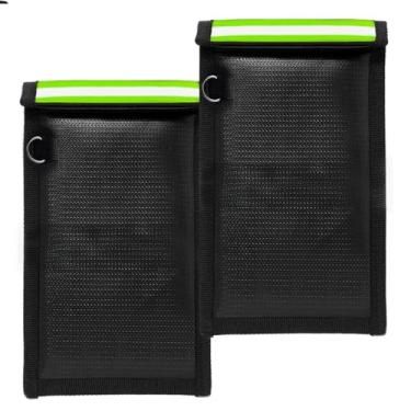 Imagem de Bolsa Faraday com tiras refletivas, bolsa com bloqueio de sinal para telefones e chaves, pacote com 2