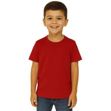 Imagem de Camiseta Infantil Manga Curta Básica Lisa Vermelha - Calupa, 12A