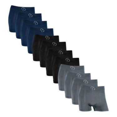 Imagem de Kit 12 Cueca Boxer Masculino Microfibra Durável RP Lisa Premium - Rafa