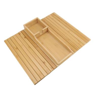 Imagem de Luocute Sofá Braço Bandeja Mesa, Flexível Anti Slip 2 Em 1 Design Sofá Braço Bandeja Com Suporte de Copo, Adequado para Bebidas Celular TV Snacks Remotos