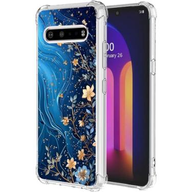 Imagem de Starhemei Capa para LG V60 ThinQ, LG V60, TPU macio, absorção de choque, flexível, proteção de gasbag, capa para celular para LG V60 ThinQ (flor)