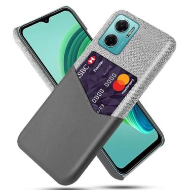 Imagem de Capa para Xiaomi Redmi Note 11E,Tela e tampa de couro PU,Antideslizante,360°cobertura completa à prova de choque com 1 slot de cartão atrás,Prevenção de queda-Gray