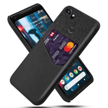 Imagem de Capa para Google Pixel 2 XL,Tela e tampa de couro PU,Anti-deslizante,Resistência à impressão digital,Caso de proteção de 360°com 1 slot de cartão atrás-Black