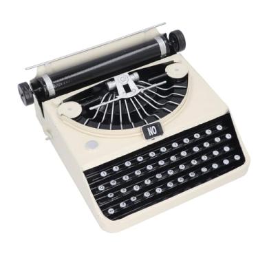 Imagem de Modelo de máquina de escrever vintage Modelo artesanal de máquinas de escrever Retro Props Alívio do estresse Decoração de desktop de máquina de escrever alívio para escritórios