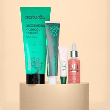 Imagem de Kit Essencial Corpo & Rosto - 1 Loção Hidratante Natural, 1 Sérum Facial Iluminador e 1 Sabonete Vegetal com Argila Branca - Nutrição e Limpeza Suave - 3 itens - Orgânico Natural