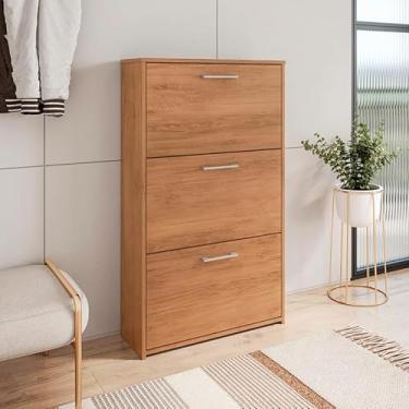Imagem de Sapateira 3 Portas Armário Multiuso Organizador para Quarto Sala Estante (Freijó)