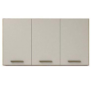 Imagem de Armário Aéreo São Luís 3 Portas Cinamomo Off White - Valdemóveis