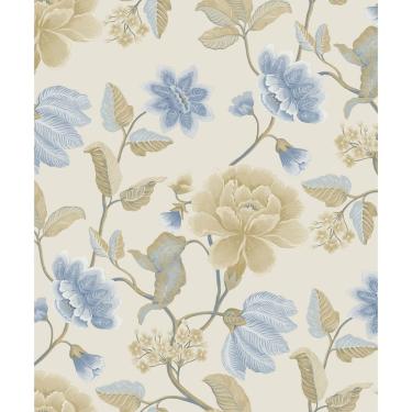 Imagem de Papel de Parede Icon Floral Azul e Bege IC3102