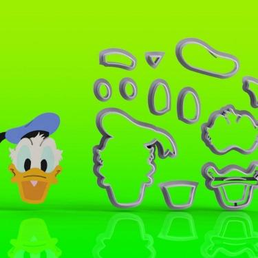 Imagem de Cortador Pato Donald Modular Tamanho 5cm