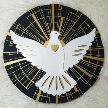 Imagem de Decoração Católica Religiosa Divino Espirito Santo Vazado Mdf Aplique 