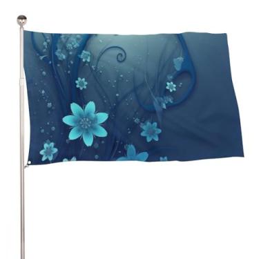 Imagem de Mini bandeira azul redemoinho de flor 89 x 149 cm bandeiras de jardim dupla face ao ar livre bandeiras de quintal de boas-vindas decoração para pátio varanda gramado