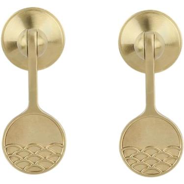 Imagem de Maçaneta Para Móveis 2 Pcs Alça De Latão Puro Em Forma De Gota Tag Gaveta Porta Do Armário Pingente De Furo único Alça Pequena, C Matte Brushed