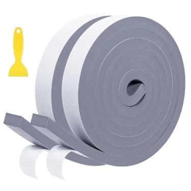 Imagem de Fita adesiva de espuma de vedação 2 rolos de 1 polegada de largura X 3/4 de polegada proteção contra intempéries para janela de porta e isolamento de ar condicionado Tira de vedação, Total de 13 pés