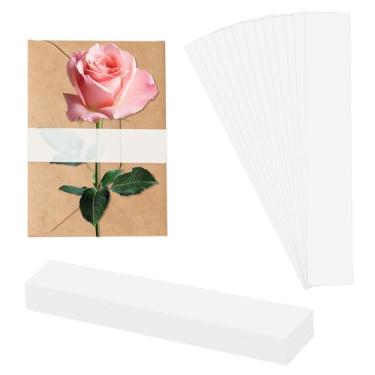 Imagem de 200 pulseiras transparentes para convites de 12 x 18 cm, faixas de barriga de papel velino – acessórios decorativos de convite de casamento para cartões, envelopes, embrulhos de presente