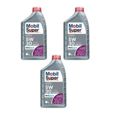 Imagem de Kit 3 Óleos De Motor 5W30 Sintético Mobil Dexos 2 1 Litro - MOBIL - 35